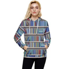 Bookshelf Women s Lightweight Drawstring Hoodie by uniart180623
