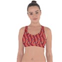 Chili-pattern-red Cross String Back Sports Bra View1