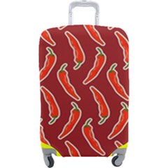 Chili-pattern-red Luggage Cover (large) by uniart180623