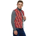 Chili-pattern-red Men s Short Button Up Puffer Vest	 View2
