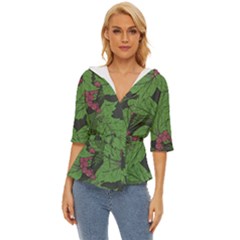 Seamless-pattern-with-hand-drawn-guelder-rose-branches Lightweight Drawstring Hooded Top by uniart180623
