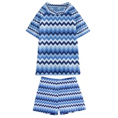 Zigzag-pattern-seamless-zig-zag-background-color Kids  Swim Tee And Shorts Set by uniart180623