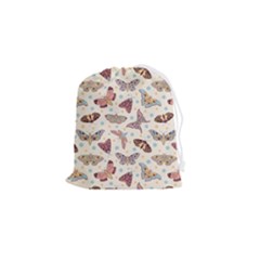 Pattern-with-butterflies-moths Drawstring Pouch (small) by uniart180623