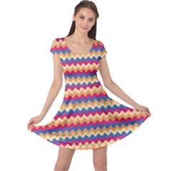 Zigzag-pattern-seamless-zig-zag-background-color Cap Sleeve Dress by uniart180623