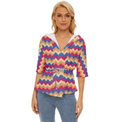 Zigzag-pattern-seamless-zig-zag-background-color Lightweight Drawstring Hooded Top by uniart180623