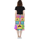 Monsters-emotions-scary-faces-masks-with-mouth-eyes-aliens-monsters-emoticon-set Frill Hi Low Chiffon Skirt View2