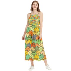 Seamless Pattern With Doodle Bunny Boho Sleeveless Summer Dress by uniart180623