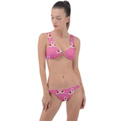 Swan-pattern-elegant-style Ring Detail Crop Bikini Set by uniart180623