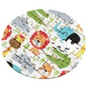 Seamless-pattern-vector-with-animals-cartoon Wooden Puzzle Round View2