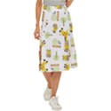 Vector-pattern-with-cute-giraffe-cartoon Midi Panel Skirt View1