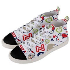 Animals-pattern Men s Mid-top Canvas Sneakers by uniart180623