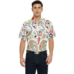Animals-pattern Men s Short Sleeve Pocket Shirt  by uniart180623