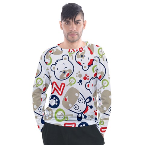 Animals-pattern Men s Long Sleeve Raglan Tee by uniart180623