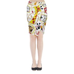 Vector-seamless-pattern-nice-animals-cartoon Midi Wrap Pencil Skirt by uniart180623
