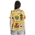 Seamless-pattern-funny-ranger-cartoon V-Neck Flutter Sleeve Top View2