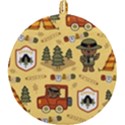 Seamless-pattern-funny-ranger-cartoon Round Trivet View1
