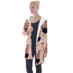 Japanese Street Food  Soba Noodle In Bowls Longline Hooded Cardigan by uniart180623