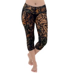 Always On My Mind Brain Map Vintage Lightweight Velour Capri Yoga Leggings by uniart180623