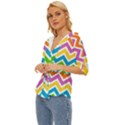 Chevron-pattern-design-texture Lightweight Drawstring Hooded Top View2