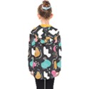 Art Pattern Design Background Print Kids  Double Breasted Button Coat View2