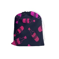 Wine Bottles Background Graphic Drawstring Pouch (large) by uniart180623