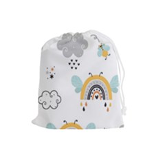 Art Pattern Design Wallpaper Background Print Drawstring Pouch (large) by uniart180623