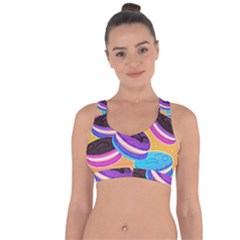 Cookies Chocolate Cookies Sweets Snacks Baked Goods Food Cross String Back Sports Bra by uniart180623