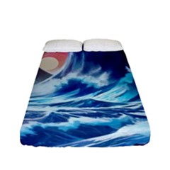 Storm Tsunami Waves Ocean Sea Nautical Nature Fitted Sheet (full/ Double Size) by uniart180623