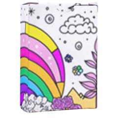 Rainbow Fun Cute Minimal Doodle Drawing Art Playing Cards Single Design (rectangle) With Custom Box by uniart180623