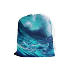 Tsunami Tidal Wave Ocean Waves Sea Nature Water Drawstring Pouch (large) by uniart180623