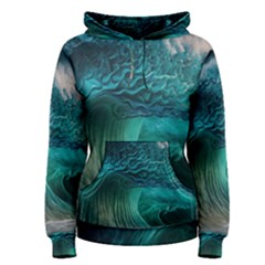 Tsunami Waves Ocean Sea Water Rough Seas Women s Pullover Hoodie by uniart180623