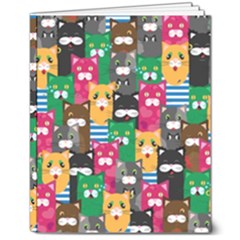 Cat Funny Colorful Pattern 8  X 10  Softcover Notebook by uniart180623