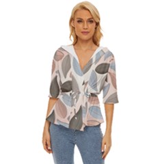 Leaves Pastel Background Nature Lightweight Drawstring Hooded Top by Ravend