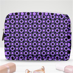 Mazipoodles Purple Donuts Polka Dot  Make Up Pouch (medium) by Mazipoodles