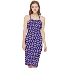 Mazipoodles Purple Donuts Polka Dot  Bodycon Cross Back Summer Dress by Mazipoodles