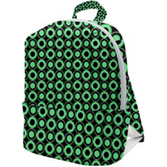 Mazipoodles Green Donuts Polka Dot Zip Up Backpack by Mazipoodles