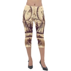Nation Indian Native Indigenous Lightweight Velour Capri Leggings  by Ravend