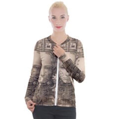 Cyborg Robot Future Drawing Poster Casual Zip Up Jacket by Ravend
