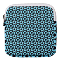 Mazipoodles Blue Donuts Polka Dot Mini Square Pouch by Mazipoodles
