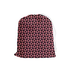 Mazipoodles Red Donuts Polka Dot  Drawstring Pouch (large) by Mazipoodles