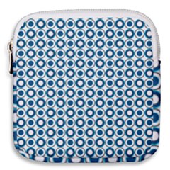 Mazipoodles Dusty Duck Egg Blue White Donuts Polka Dot Mini Square Pouch by Mazipoodles