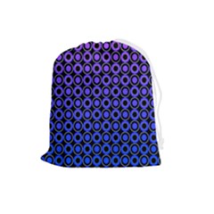 Mazipoodles Purple Pink Gradient Donuts Polka Dot Drawstring Pouch (large) by Mazipoodles