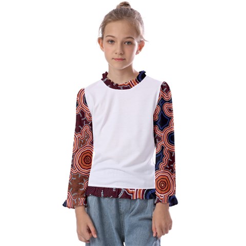 Authentic Aboriginal Art - Pathways Hogarth Arts Kids  Frill Detail Tee by hogartharts