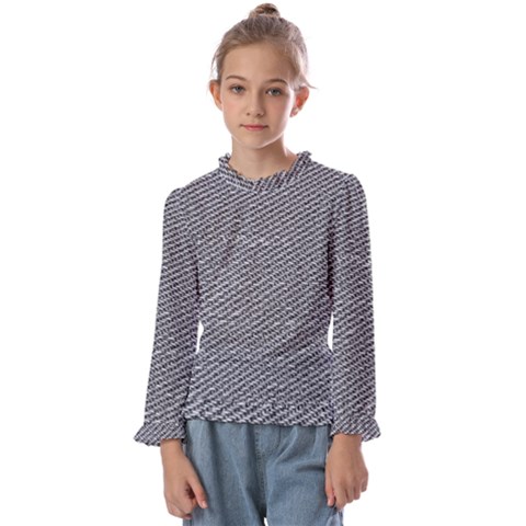 Gray Digital Denim Kids  Frill Detail Tee by ConteMonfrey