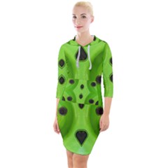 Abstract Geometric Modern Pattern Quarter Sleeve Hood Bodycon Dress by dflcprintsclothing