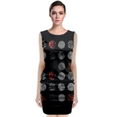 Black And Multicolored Polka Dot Artwork Digital Art Sleeveless Velvet Midi Dress by uniart180623