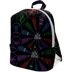 Zodiac Geek Zip Up Backpack by uniart180623