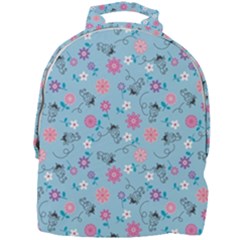 Pink And Blue Floral Wallpaper Mini Full Print Backpack by uniart180623