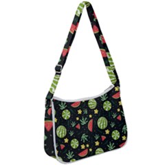 Watermelon Berries Patterns Pattern Zip Up Shoulder Bag by uniart180623