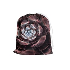 Flower Fractal Art Cool Petal Abstract Drawstring Pouch (large) by uniart180623